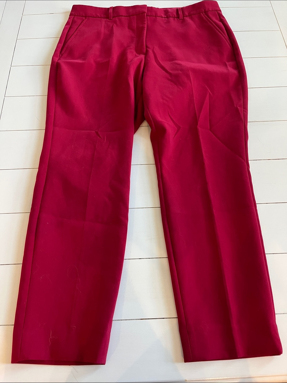 White House Black Market Red Straight-Leg Pants